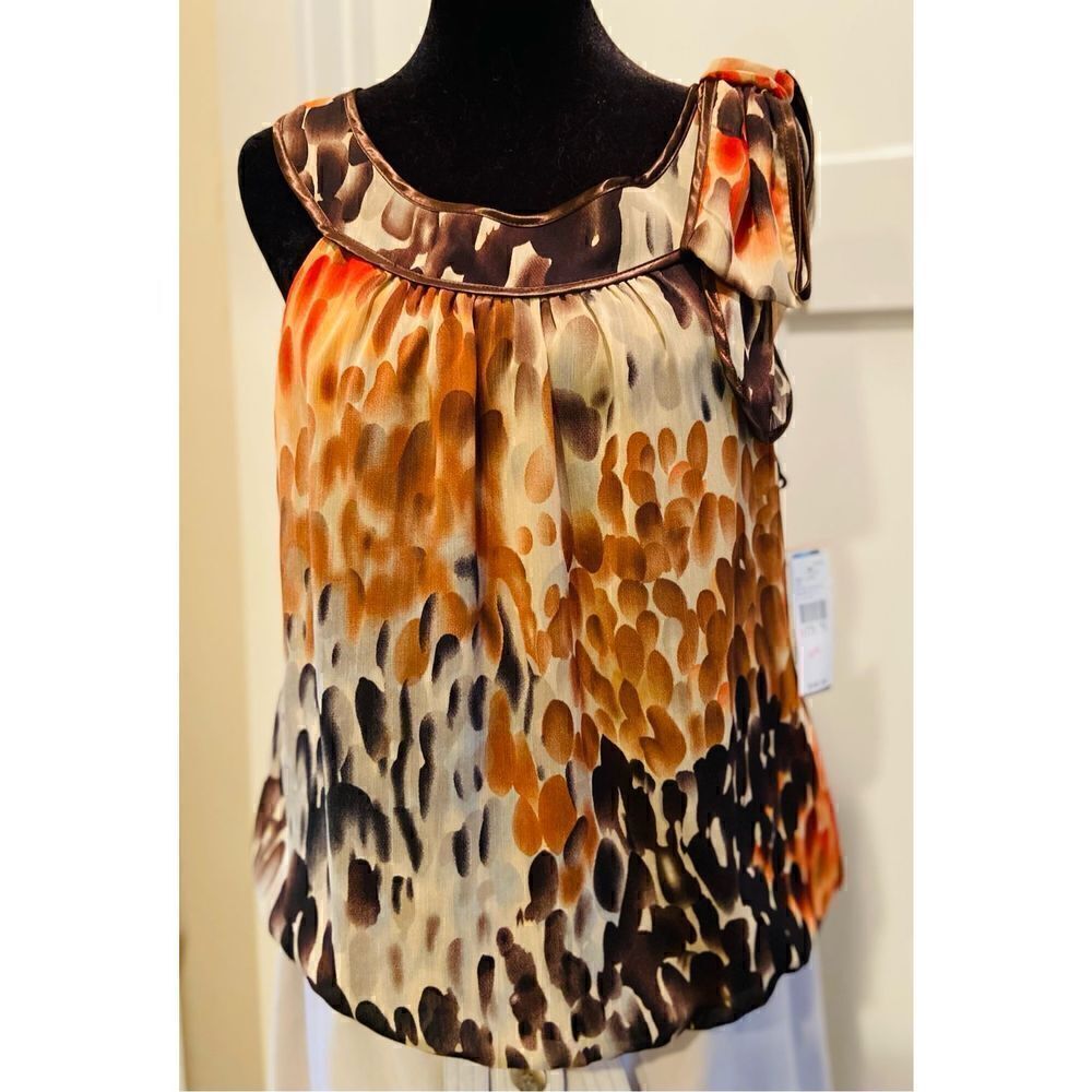 New Directions Women's Petite Large Sleeveless Blouse with Shoulder Bow